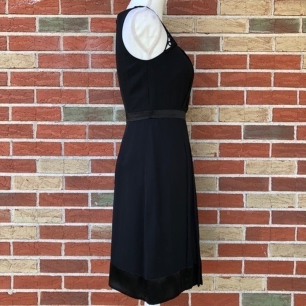 Carmen Marc Valvo Collection Black Silk Lattice Sleeveless Mini Dress 👗 - Picture 5 of 14
